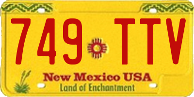 NM license plate 749TTV