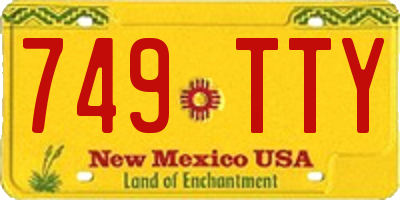 NM license plate 749TTY