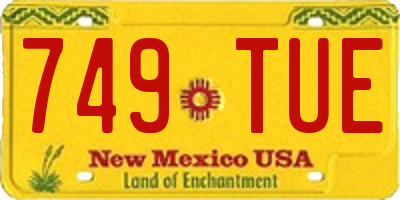 NM license plate 749TUE