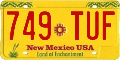 NM license plate 749TUF