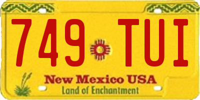 NM license plate 749TUI