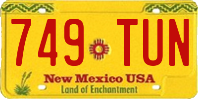NM license plate 749TUN