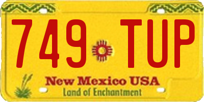 NM license plate 749TUP
