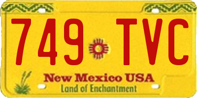NM license plate 749TVC