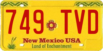 NM license plate 749TVD