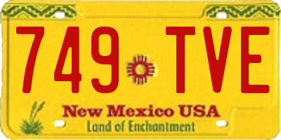 NM license plate 749TVE