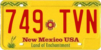 NM license plate 749TVN
