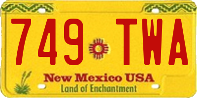 NM license plate 749TWA