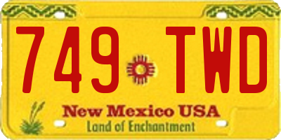 NM license plate 749TWD