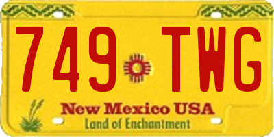 NM license plate 749TWG