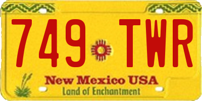 NM license plate 749TWR