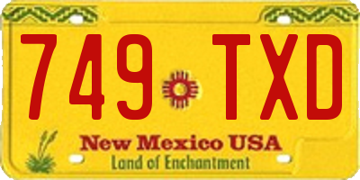 NM license plate 749TXD