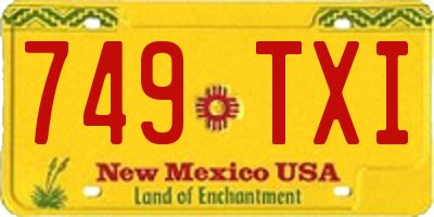 NM license plate 749TXI