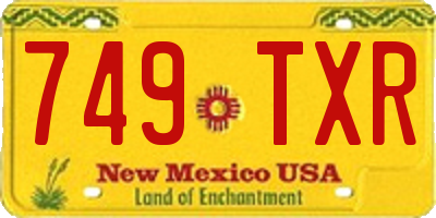 NM license plate 749TXR
