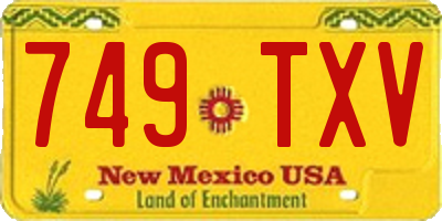 NM license plate 749TXV
