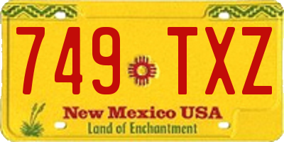 NM license plate 749TXZ