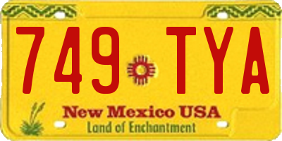 NM license plate 749TYA