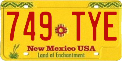 NM license plate 749TYE