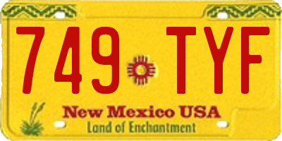 NM license plate 749TYF