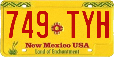 NM license plate 749TYH