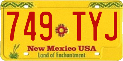 NM license plate 749TYJ