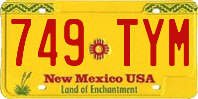 NM license plate 749TYM