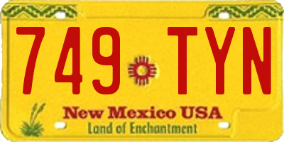 NM license plate 749TYN