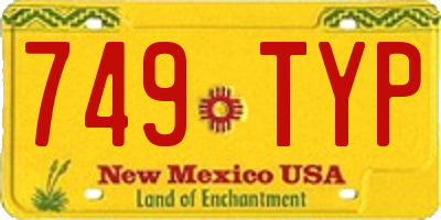 NM license plate 749TYP