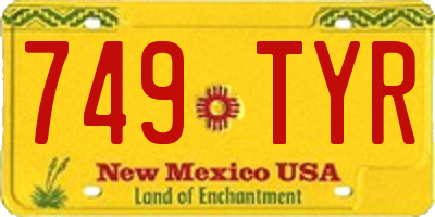 NM license plate 749TYR