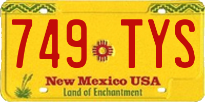 NM license plate 749TYS