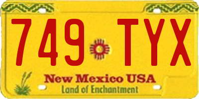 NM license plate 749TYX