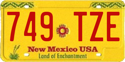 NM license plate 749TZE