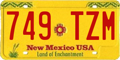 NM license plate 749TZM