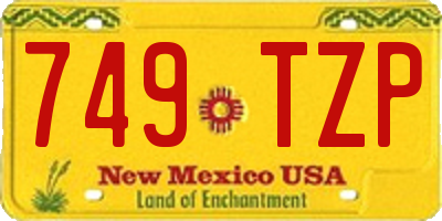 NM license plate 749TZP