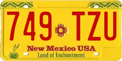 NM license plate 749TZU