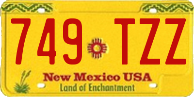 NM license plate 749TZZ