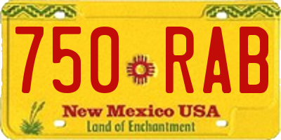 NM license plate 750RAB