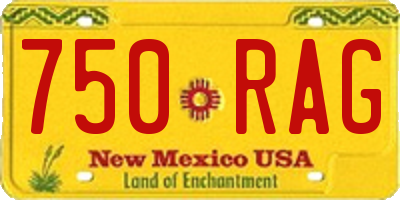 NM license plate 750RAG