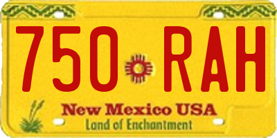 NM license plate 750RAH