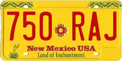 NM license plate 750RAJ