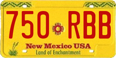 NM license plate 750RBB