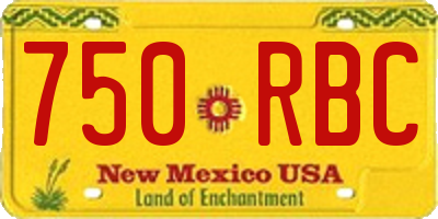 NM license plate 750RBC