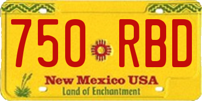 NM license plate 750RBD