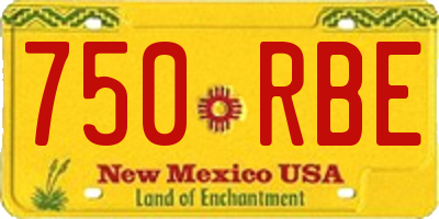NM license plate 750RBE
