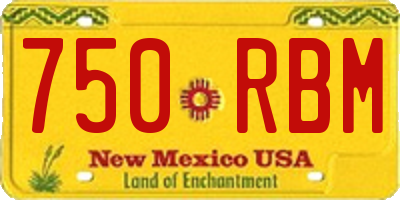 NM license plate 750RBM