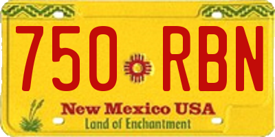 NM license plate 750RBN
