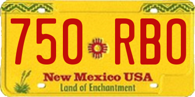 NM license plate 750RBO