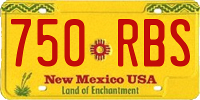 NM license plate 750RBS
