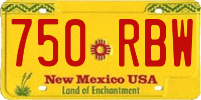 NM license plate 750RBW