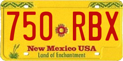NM license plate 750RBX